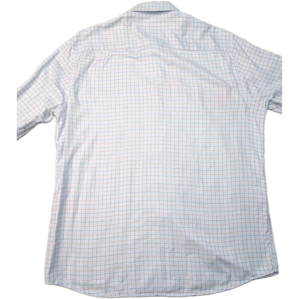 Johnston & Murphy Blue Check Button Up Shirt Mens Size Large - Picture 6 of 8